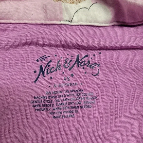 Nick & Nora 2-piece PJ Coat Set Baking Monkey Monkies Size X-Small Pink - Picture 4 of 16